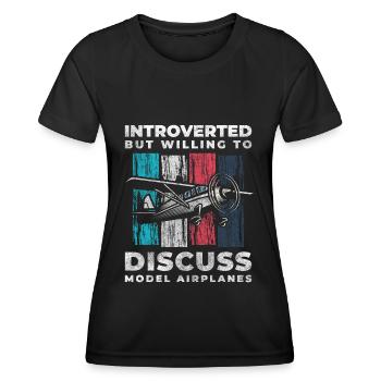 Maquette d’avion Maquette Flying Machine Flight - T-shirt sport Femme - noir - Devant - AI Model Female 172 light (172cm)