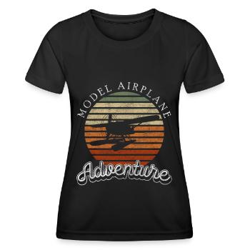 Flugzeug Hobby Pilot Flugplatz - Frauen Funktions-T-Shirt - Schwarz - Vorne - AI Model Female 172 light (172cm)
