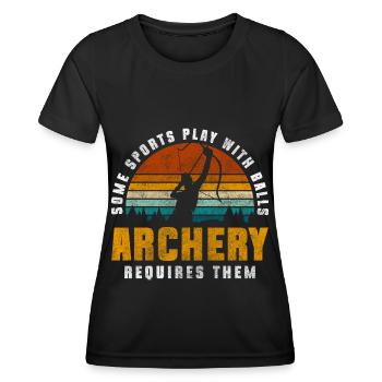 Archery Hobby Hunting Shooting Festival - Women's Functional T-Shirt - black - Front - AI Model Female 172 light (172cm)