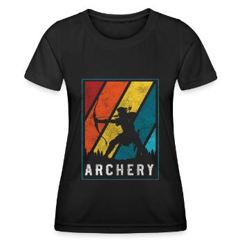 Bogenschießen Zielschießen Treffer - Frauen Funktions-T-Shirt - Schwarz - Vorne - AI Model Female 172 light (172cm)