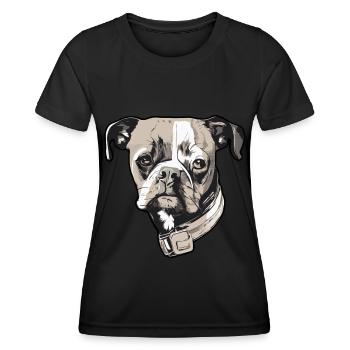 Hund Vierbeiner Frauchen - Frauen Funktions-T-Shirt - Schwarz - Vorne - AI Model Female 172 light (172cm)