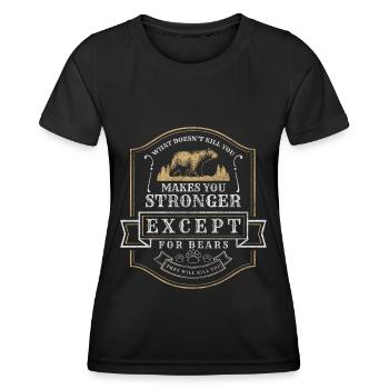 Bären Wild Tatze Jagd - Frauen Funktions-T-Shirt - Schwarz - Vorne - AI Model Female 172 light (172cm)