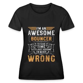 Sécurité Sécurité Entrée Danger - T-shirt sport Femme - noir - Devant - AI Model Female 172 light (172cm)