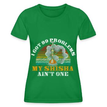 Chicha Charbon de bois bouillonnant - T-shirt sport Femme - vert - Devant - AI Model Female 172 dark (172cm)