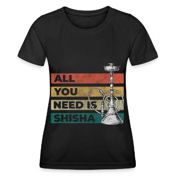 narguilé à la vapeur mégot à fumer - T-shirt sport Femme - noir - Devant - AI Model Female 172 light (172cm)