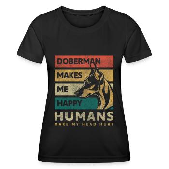 Doberman security guard - Women's Functional T-Shirt - black - Front - AI Model Female 172 light (172cm)