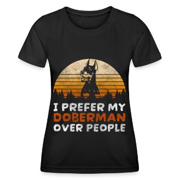 Chien de garde danger Garde d’animaux - T-shirt sport Femme - noir - Devant - AI Model Female 172 light (172cm)