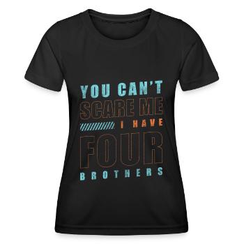 Familie Brüderchen Aufpassen Eltern - Frauen Funktions-T-Shirt - Schwarz - Vorne - AI Model Female 172 light (172cm)