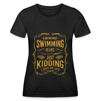 Piscine Piscine Crawl Piscine extérieure - T-shirt sport Femme - noir - Devant - AI Model Female 172 light (172cm)