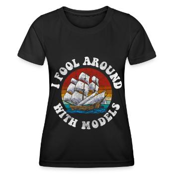 Maquette de voilier Marins Shipping - T-shirt sport Femme - noir - Devant - AI Model Female 172 light (172cm)