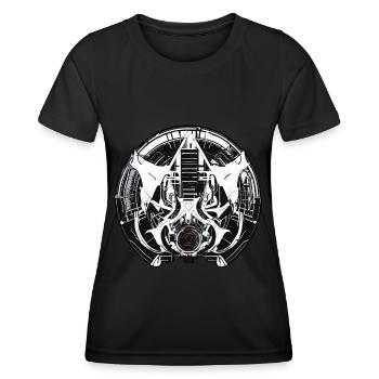 Techno Hardstyle Strahlen - Frauen Funktions-T-Shirt - Schwarz - Vorne - AI Model Female 172 light (172cm)