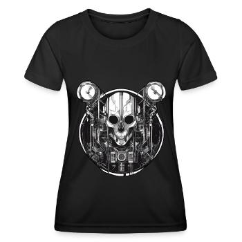 Musik Trance Vinyl Robotik - Frauen Funktions-T-Shirt - Schwarz - Vorne - AI Model Female 172 light (172cm)