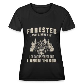 Forestier Protection de la Nature Protecteur Menuisier - T-shirt sport Femme - noir - Devant - AI Model Female 172 light (172cm)