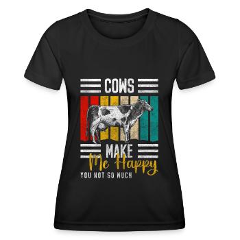 Kuh Nutztier Euter Wirtschaft - Frauen Funktions-T-Shirt - Schwarz - Vorne - AI Model Female 172 light (172cm)