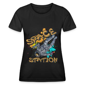 Spraydose Streetart Straße Auffällig - Frauen Funktions-T-Shirt - Schwarz - Vorne - AI Model Female 172 light (172cm)