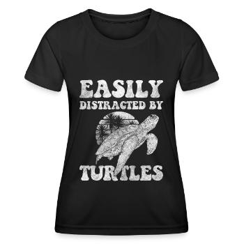 Schildkröten Meer Meeresbewohner Langsam - Frauen Funktions-T-Shirt - Schwarz - Vorne - AI Model Female 172 light (172cm)