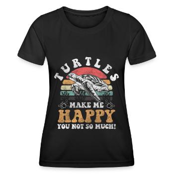 Turtle Sea Creatures Environmentalist - Women's Functional T-Shirt - black - Front - AI Model Female 172 light (172cm)