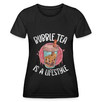 Boba Tea Boules de thé Rafraîchissement - T-shirt sport Femme - noir - Devant - AI Model Female 172 light (172cm)