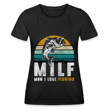 Fishing Pike Trip Perch - Women's Functional T-Shirt - black - Front - AI Model Female 172 light (172cm)
