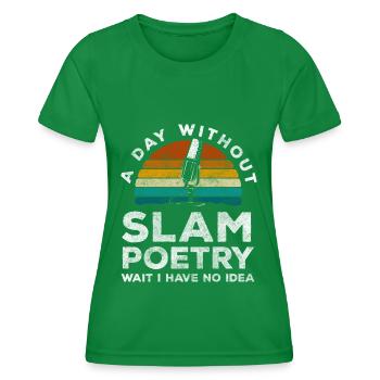 Poésie Slam Poète hipster - T-shirt sport Femme - vert - Devant - AI Model Female 172 dark (172cm)