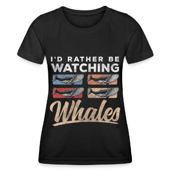 Wale Lebewesen Wasser Lieblingstier - Frauen Funktions-T-Shirt - Schwarz - Vorne - AI Model Female 172 light (172cm)
