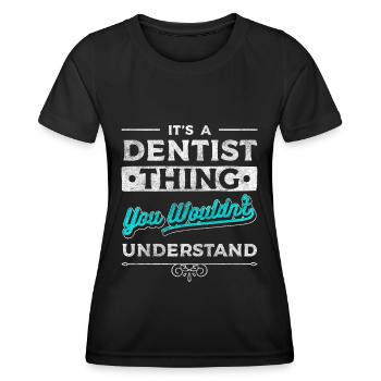 Dentiste Profession Appareils Mâchoire - T-shirt sport Femme - noir - Devant - AI Model Female 172 light (172cm)