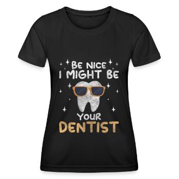 Médecin Médecine de la douleur Mâchoire - T-shirt sport Femme - noir - Devant - AI Model Female 172 light (172cm)
