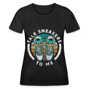 Schuh Frauen Paarweise - Frauen Funktions-T-Shirt - Schwarz - Vorne - AI Model Female 172 light (172cm)