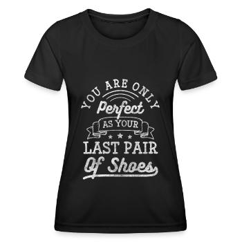 Schuhliebhaber Sammler Stiefel Süchtig - Frauen Funktions-T-Shirt - Schwarz - Vorne - AI Model Female 172 light (172cm)