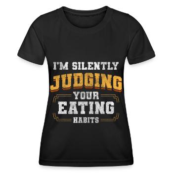 Aide nutritionnelle Cuisinier minceur - T-shirt sport Femme - noir - Devant - AI Model Female 172 light (172cm)