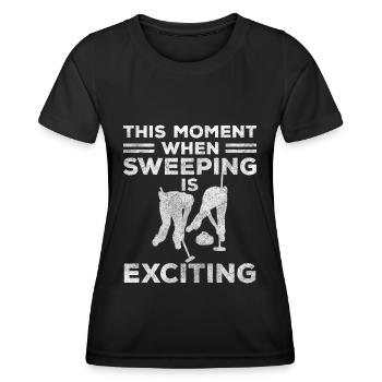 Bâtons d'équipe de curling - T-shirt sport Femme - noir - Devant - AI Model Female 172 light (172cm)