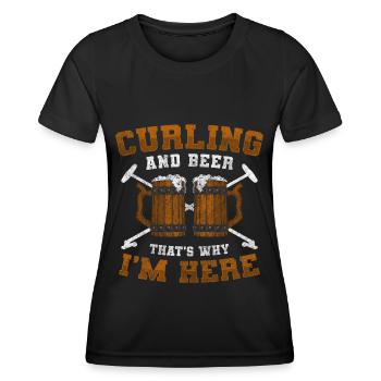 Curling Team Team Wischer - Women's Functional T-Shirt - black - Front - AI Model Female 172 light (172cm)