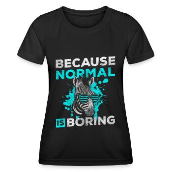 Zebra Naturschutz Safari Tierpark - Frauen Funktions-T-Shirt - Schwarz - Vorne - AI Model Female 172 light (172cm)