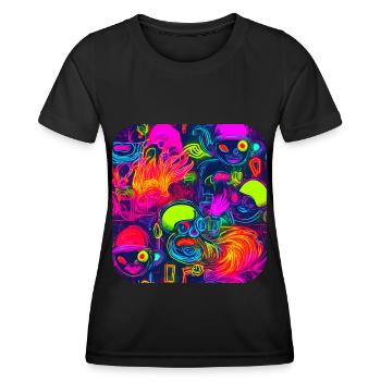 Neon DJ House Party Tendance - T-shirt sport Femme - noir - Devant - AI Model Female 172 light (172cm)
