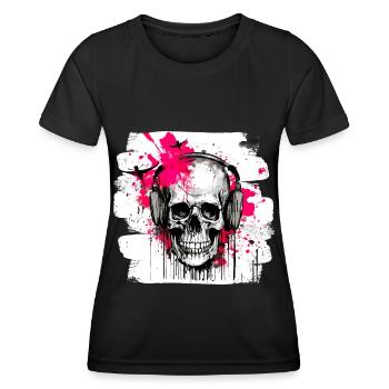 Skull Tattoo Heavy Metal Rocker - Women's Functional T-Shirt - black - Front - AI Model Female 172 light (172cm)