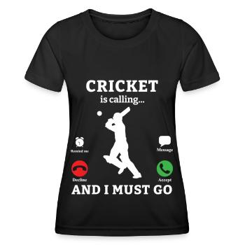 Cricketer CricketEr Cricket Match Cadeau - T-shirt sport Femme - noir - Devant - AI Model Female 172 light (172cm)