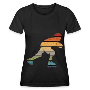 Rollerblades rollers - T-shirt sport Femme - noir - Devant - AI Model Female 172 light (172cm)