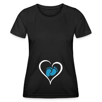Grossesse Bébé Garçon - T-shirt sport Femme - noir - Devant - AI Model Female 172 light (172cm)