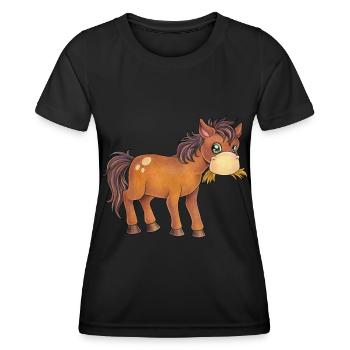 Niedliches Pferd Geschenk Kind Geburtstag - Frauen Funktions-T-Shirt - Schwarz - Vorne - AI Model Female 172 light (172cm)