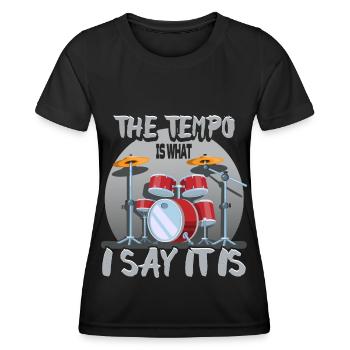 Drums Statement Drummer Drums disant cadeau - T-shirt sport Femme - noir - Devant - AI Model Female 172 light (172cm)