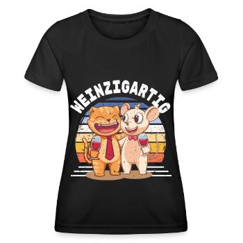 Weinzigartig - Frauen Funktions-T-Shirt - Schwarz - Vorne - AI Model Female 172 light (172cm)