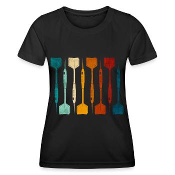 Dart Retro Darts Player - Women's Functional T-Shirt - black - Front - AI Model Female 172 light (172cm)