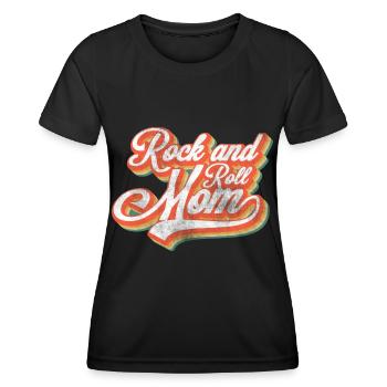 Rock and roll mom - Women's Functional T-Shirt - black - Front - AI Model Female 172 light (172cm)