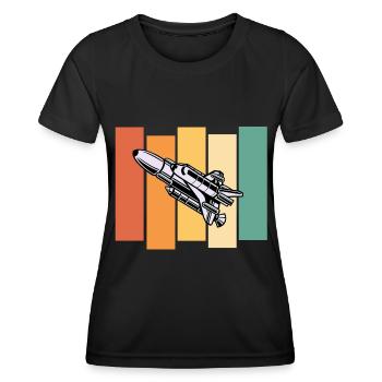 Raumschiff Astronaut Raumfahrt - Frauen Funktions-T-Shirt - Schwarz - Vorne - AI Model Female 172 light (172cm)