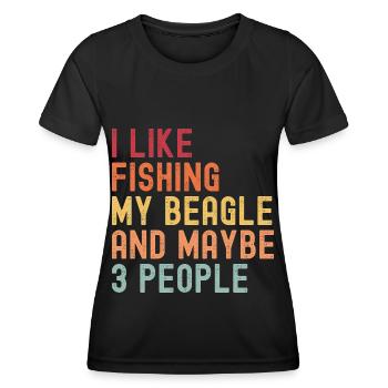 Fishing Fishing for Beagle Dog Lovers retro - Women's Functional T-Shirt - black - Front - AI Model Female 172 light (172cm)