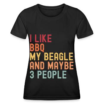 Amateurs de BBQ et Beagle rétro vintage - T-shirt sport Femme - noir - Devant - AI Model Female 172 light (172cm)
