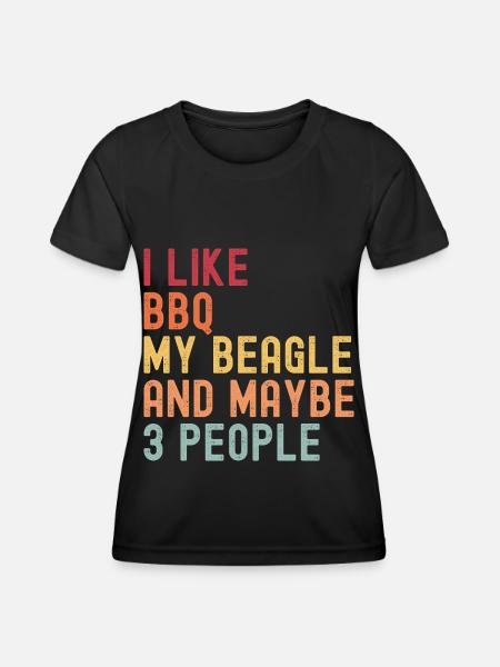 Amateurs de BBQ et Beagle rétro vintage - T-shirt sport Femme - noir