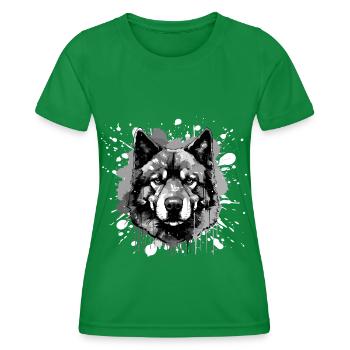 Tête de chien Akita - T-shirt sport Femme - vert - Devant - AI Model Female 172 dark (172cm)