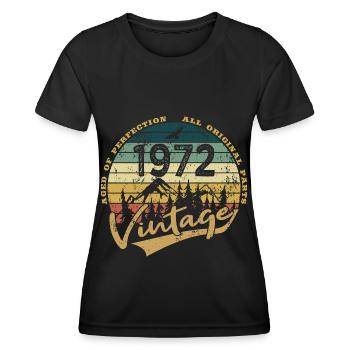 50th birthday Aged of Perfection Vintage 1972 - Women's Functional T-Shirt - black - Front - AI Model Female 172 light (172cm)