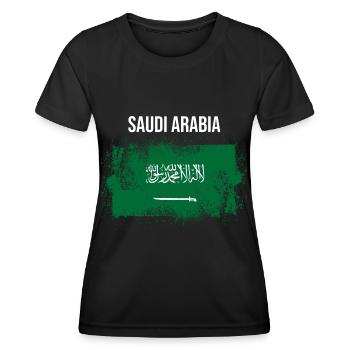 Saudi-Arabien - Frauen Funktions-T-Shirt - Schwarz - Vorne - AI Model Female 172 light (172cm)
